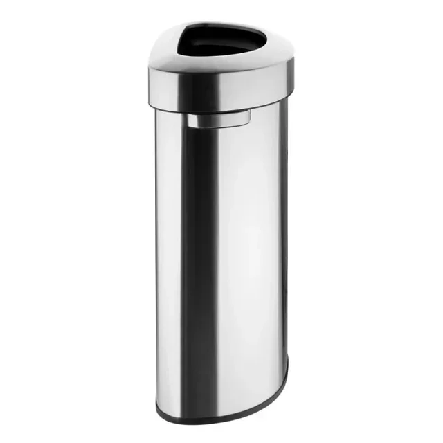 Decorative Brushed Steel Round Waste Bin 86 Litres - Open Lid