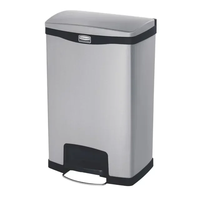 Slim Jim 50L Front Step Stainless Steel Trash Can