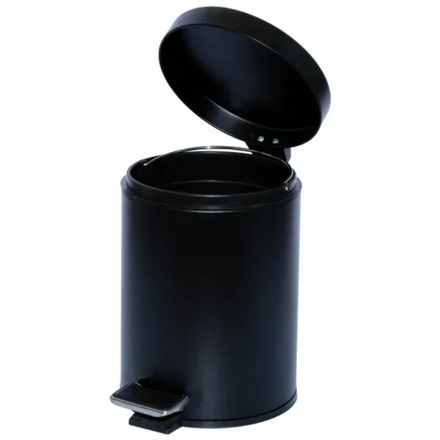 Cubo de Basura con Pedal 30L Negro Mate - Contenedor de Cocina con Cubo Interior Extraíble