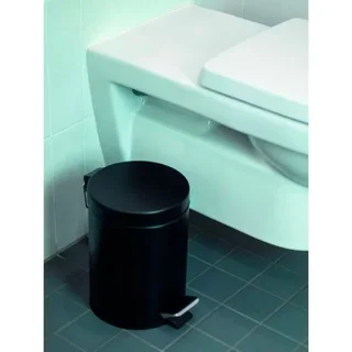 30L Mülleimer mit Pedal Matt Schwarz - Küchenabfallbehälter mit Herausnehmbarem Inneneimer