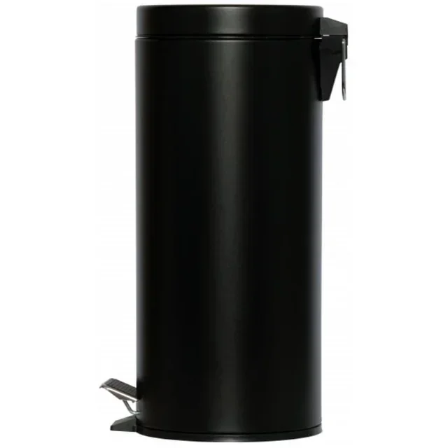 Cubo de Basura con Pedal 30L Negro Mate - Contenedor de Cocina con Cubo Interior Extraíble