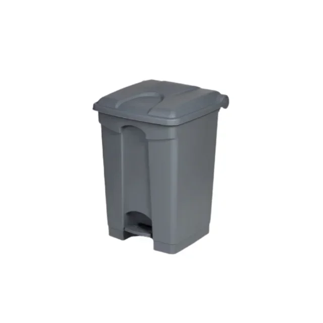 Poubelle à Pédale 45L - Gris Métal