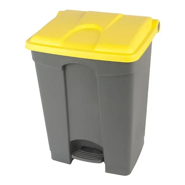 Poubelle Pédale 70L Bicolore Gris Jaune