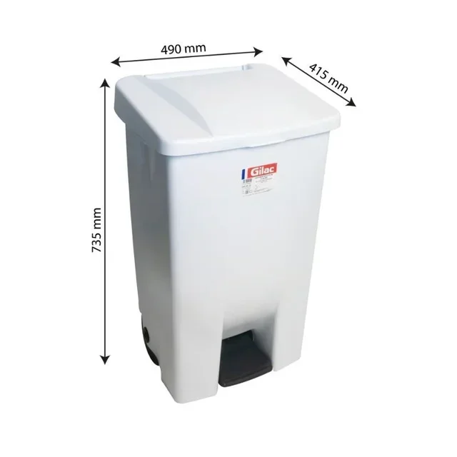Step-On Pedal Bin 80 Litres Red with Wheels - Automatic Lid