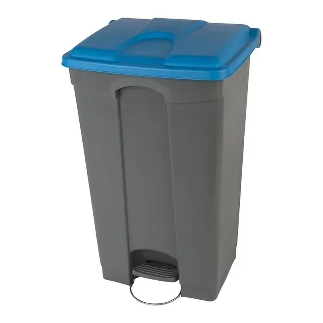 Poubelle Pédale 90 Litres Bicolore Gris Bleu