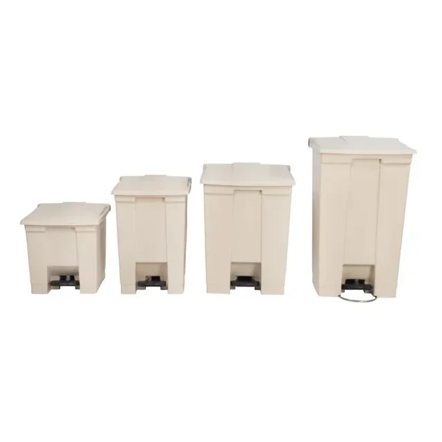 Beige Pedal Bin Container 87 Litres
