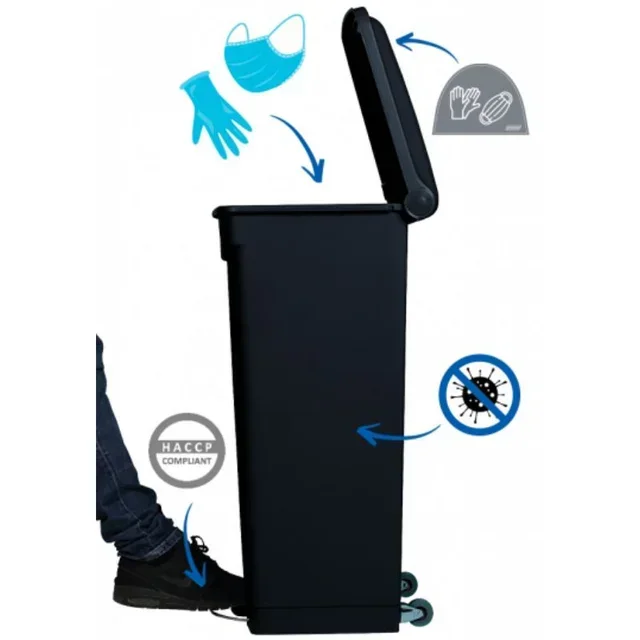 Papelera con Pedal 30L - Protección Antimicrobiana y Antibacteriana