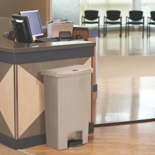 Poubelle Pédale Slim Jim Frontale Beige 50 Litres