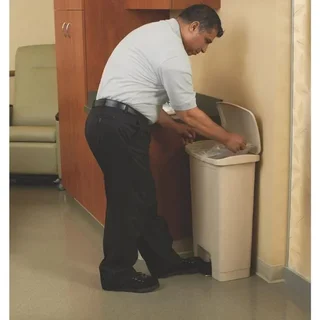 Poubelle Pédale Slim Jim Frontale Beige 50 Litres