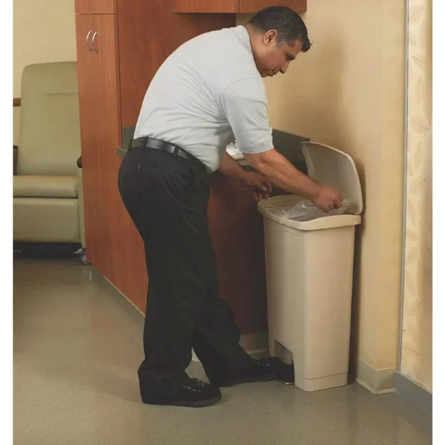 Poubelle Pédale Slim Jim Frontale Beige 50 Litres