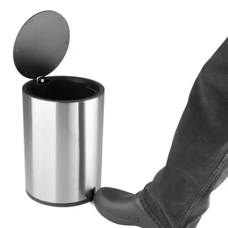 Round Pedal Bin 3L - Brushed Steel Finish