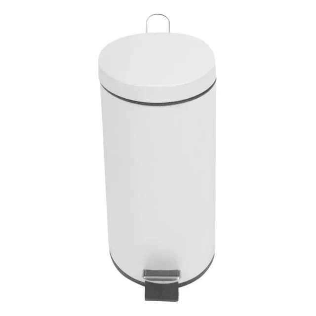 Poubelle Ronde à Pédale 30 Litres - Coloris Blanc