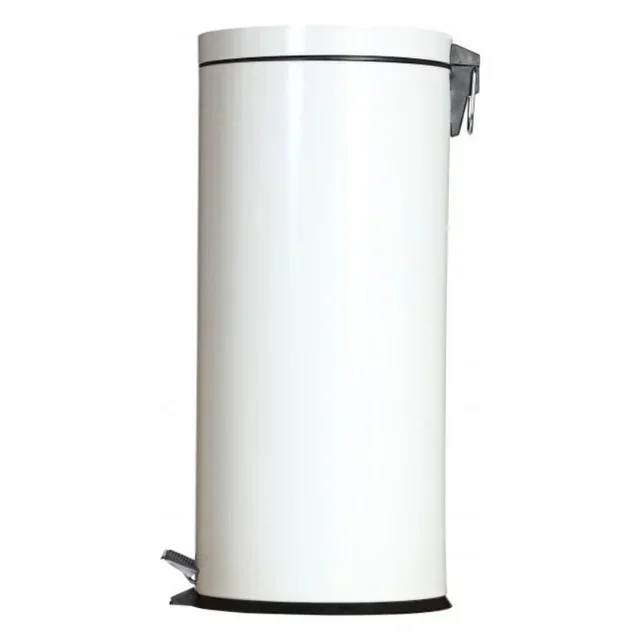 Poubelle Ronde à Pédale 30 Litres - Coloris Blanc