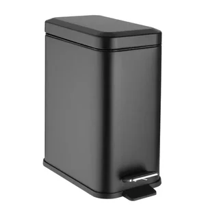 Poubelle Salle de Bain Étroite Noire 5 Litres - Design Compact
