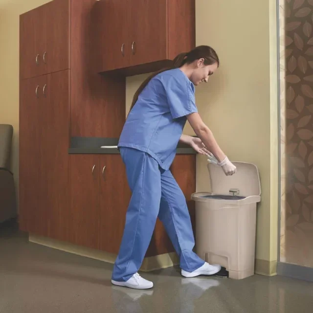 Slim Jim 30L Beige Mülleimer mit Frontpedal