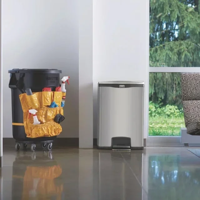 Papelera Slim Jim 90L con Pedal Frontal - Acero Inoxidable