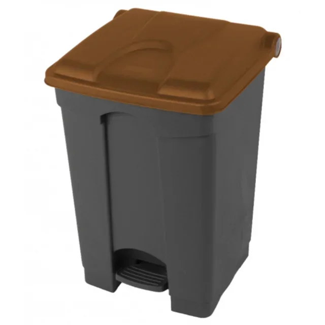 Cubo de Reciclaje 45 Litros Residuos Orgánicos - Color Gris/Marrón