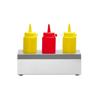 Dispensador de Salsas 3 Botellas - Expositor de Condimentos 229x90 mm
