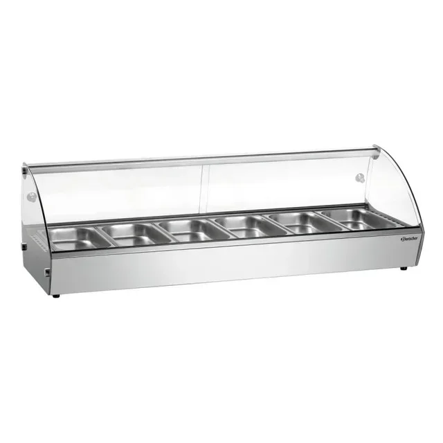 Beheizte Vitrine 6 GN 1/3 Behälter - Professionelle Warmhaltevitrine