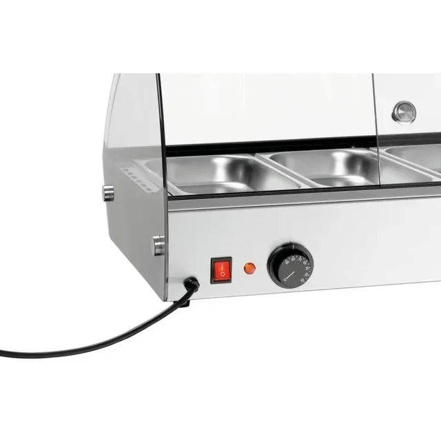 Beheizte Vitrine 6 GN 1/3 Behälter - Professionelle Warmhaltevitrine