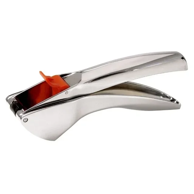 Chrome Zinc Garlic Press Ergonomic Design
