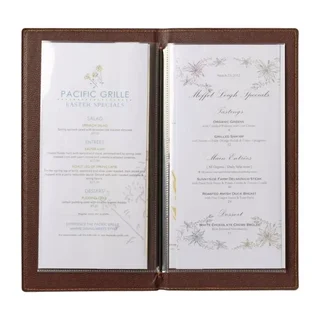 Porta Menú Moderno A5 Tono Madera Clara