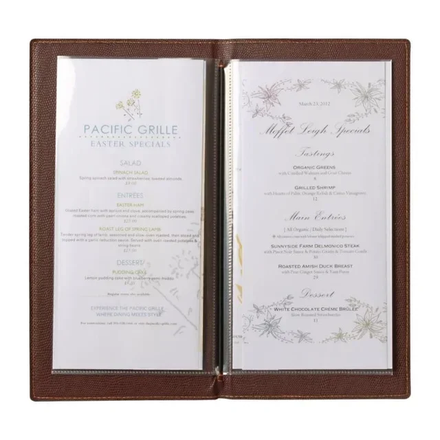 Porta Menú Moderno A5 Tono Madera Clara