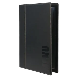 Modern A4 Menu Cover Black Color - Restaurant Menu Holder