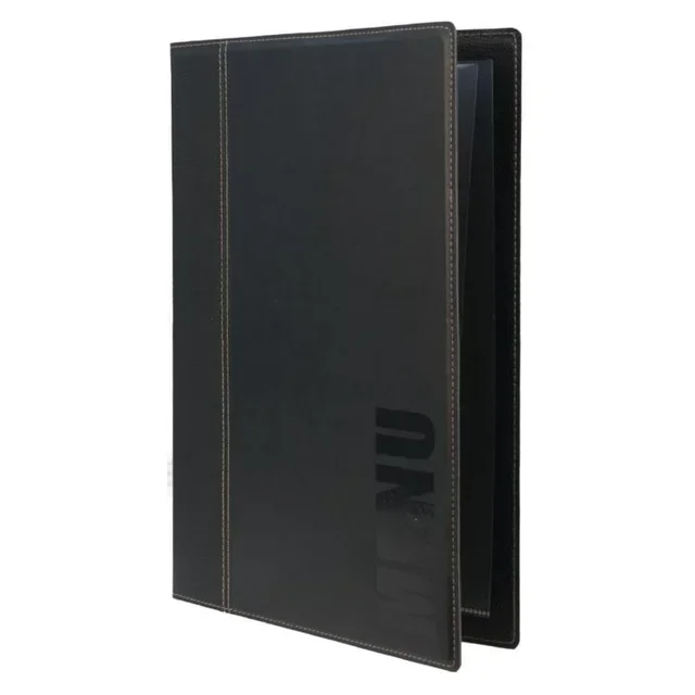 Modern A4 Menu Cover Black Color - Restaurant Menu Holder