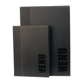 Modern A4 Menu Cover Black Color - Restaurant Menu Holder