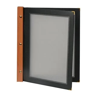 Capa de Menu A4 Madeira Preta