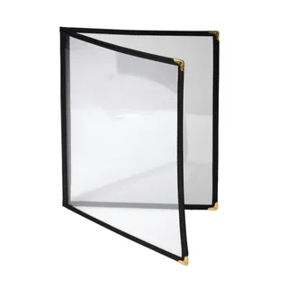 Menu Holder US A4 Size 4 Pages Black Matte