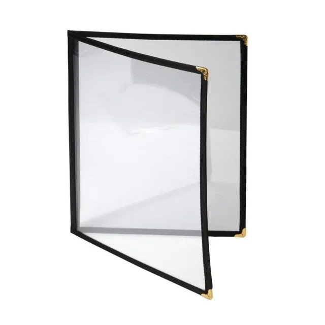 Menu Holder US A4 Size 4 Pages Black Matte