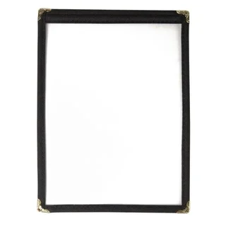 Protège-Menu Format A5 Double Face Style US Noir