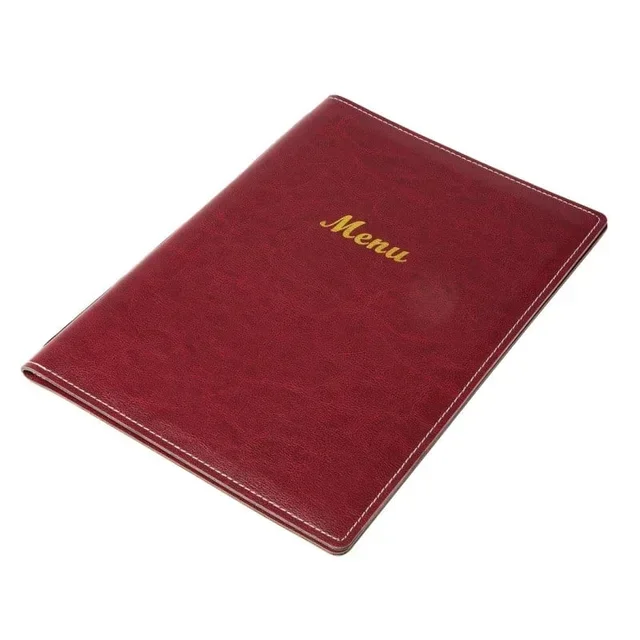 A4 Bordeaux Faux Leather Menu Cover