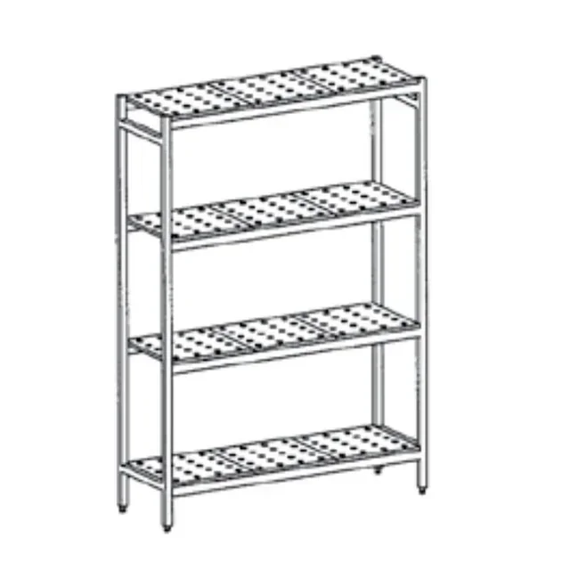Estantería Acero Inoxidable 4 Niveles Perforada - Longitud 2790 mm x Profundidad 500 mm