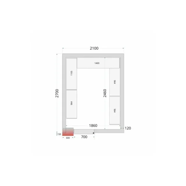 Kühlzellen-Regalsystem 2100x2700 mm - Komplettes Regal-Set