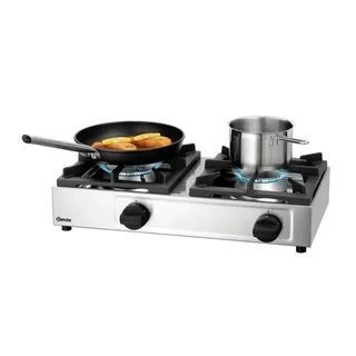 Cocina de gas de camping de 2 fuegos