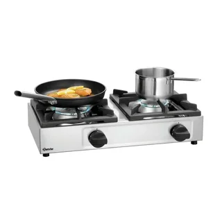 Cocina de gas de camping de 2 fuegos