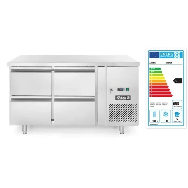 Réfrigérateur Comptoir Profi Line 280L 4 Tiroirs - Froid Positif