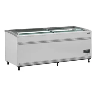 Kühl-Gefrier-Kombination mit gebogener Glasabdeckung Weiß 500 Liter