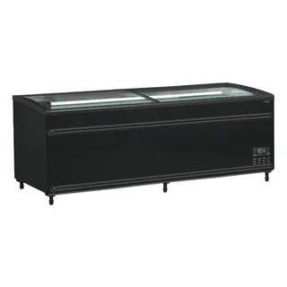 Réfrigérateur Congélateur Couvercle Vitré Incurvé Noir 584 Litres