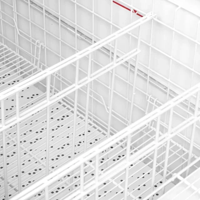 Réfrigérateur Congélateur Couvercle Vitré Incurvé Noir 584 Litres