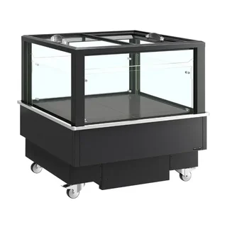 Black Refrigerator Freezer 213L - Glass Lid