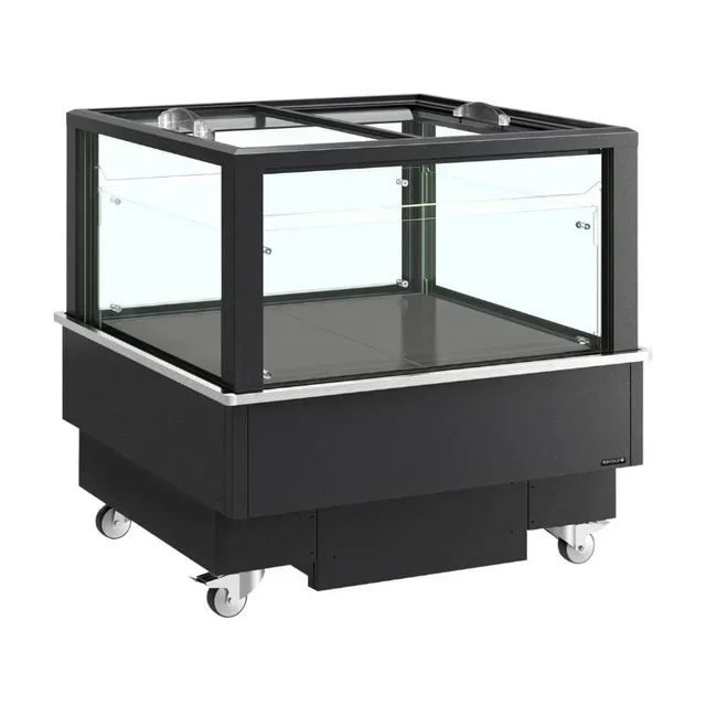 Black Refrigerator Freezer 213L - Glass Lid