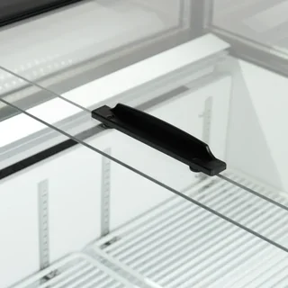 Black Double Sliding Glass Door Refrigerator 165 Liters