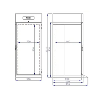 Refrigerador Profissional Roll-In Aço Inoxidável 700L para Carrinho Gastronorm