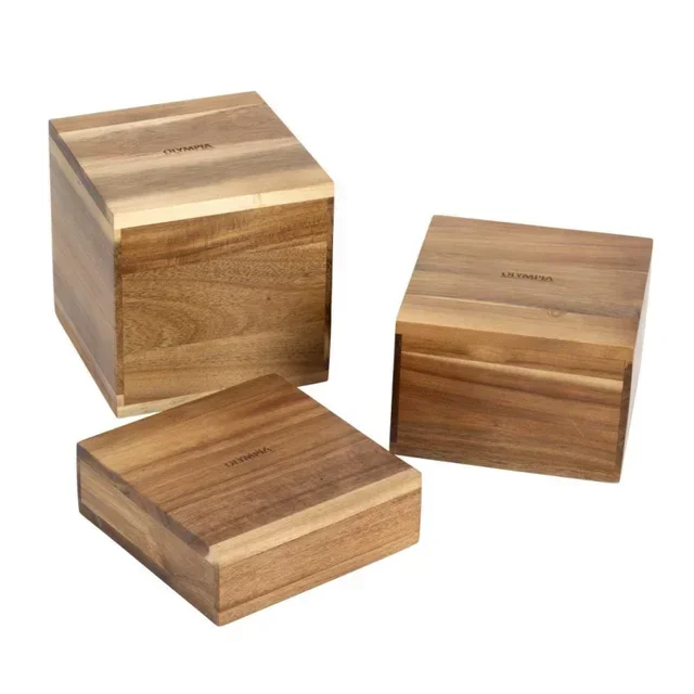 Wooden Bed Risers Acacia 50/100/150 mm - Set of 3