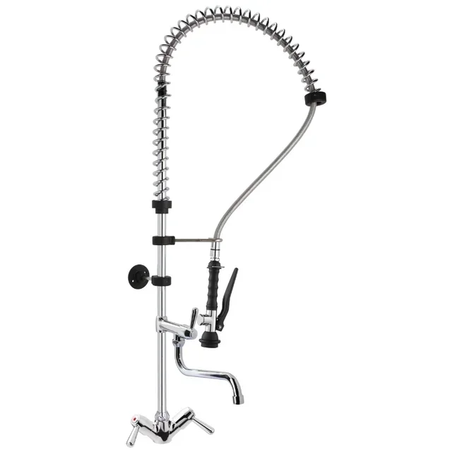 Robinet Lavabo Monotrou à Douchette Extractible avec Levier Court