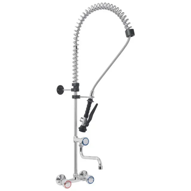 Robinetterie Cuisine Murale Col de Cygne avec Douchette Extractible pour Évier